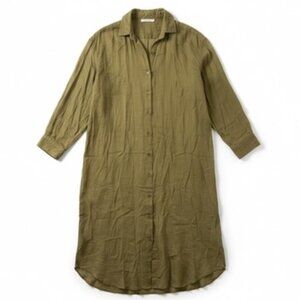 Mes Demoiselles Cotton Oversized Sheer Shirt – Olive Size 1 , FR 38/40 US 10